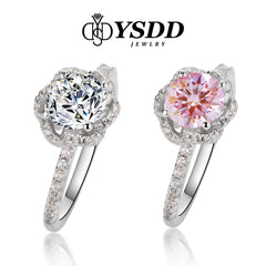 【#135 VIPStreamers】925 Sterling Silver Sakura Pink Moissanite Rings