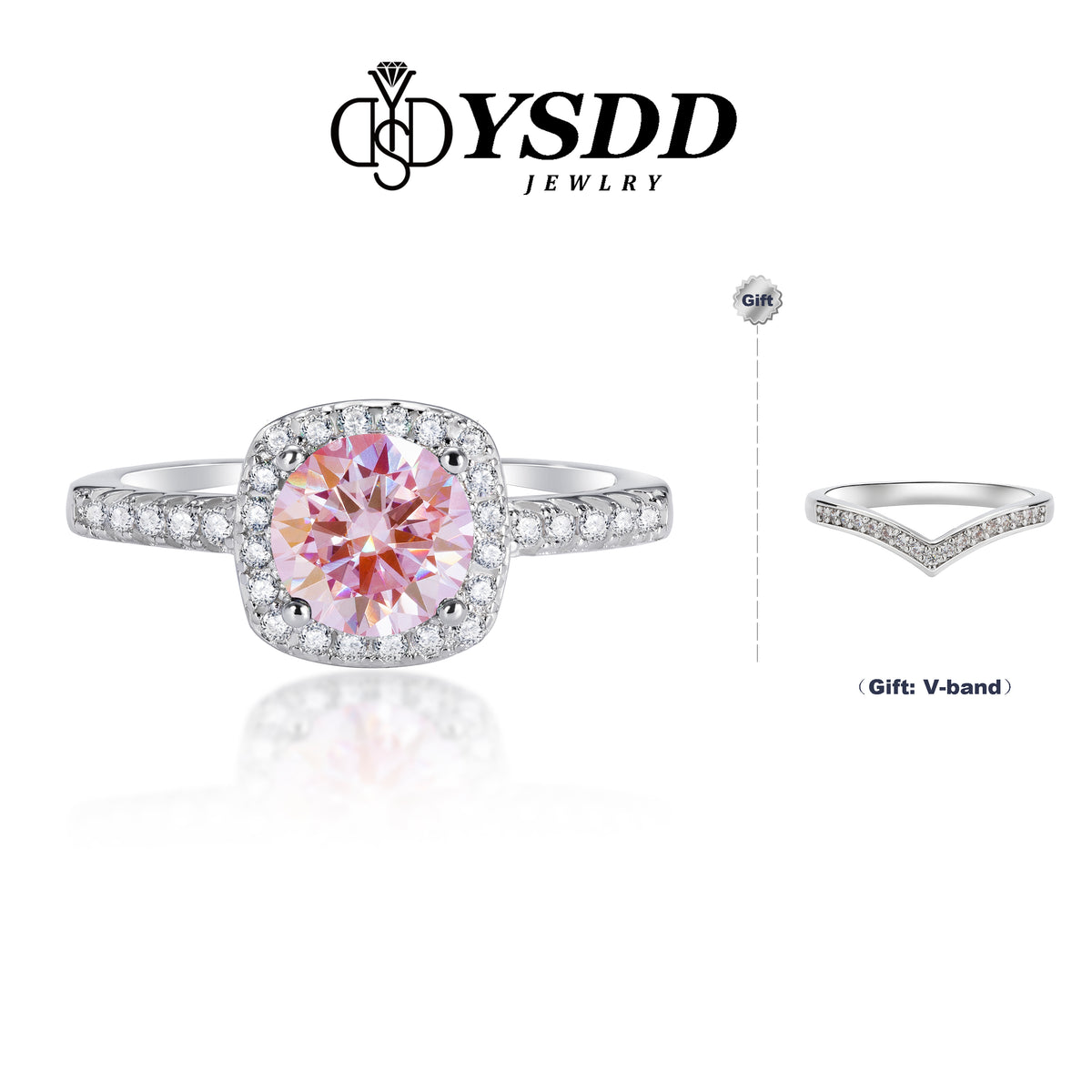 【#120 VIPStreamers】 925 Sterling Silver Sakura Pink Moissanite Rings