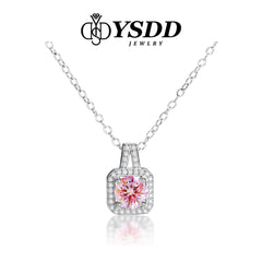 【#120 VIPStreamers】925 Sterling Silver Sakura Pink Moissanite Jewelry Set