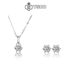 【#141 YSDD】925 Sterling Silver Moissanite Necklace&Earring Buds