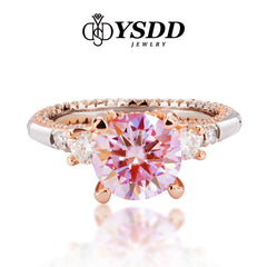 【#149 VIPStreamers】1-3CT 925 Sterling Silver Sakura Pink Moissanite Rings