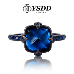 【#137 VIPStreamers】4CT Synthetic Sapphire 925 Sterling Silver Rings