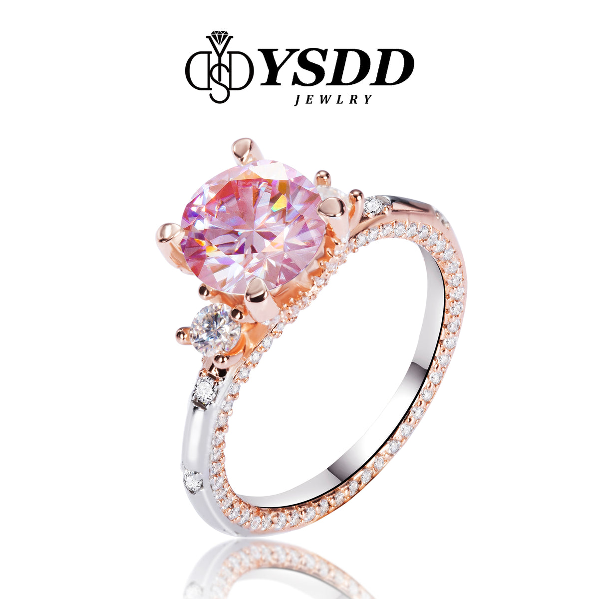 【#149 VIPStreamers】1-3CT 925 Sterling Silver Sakura Pink Moissanite Rings