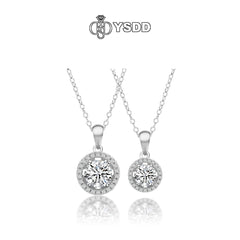 【#143 YSDD】925 Sterling Silver Moissanite Necklace&Earring Buds