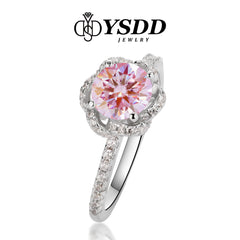 【#135 VIPStreamers】925 Sterling Silver Sakura Pink Moissanite Rings