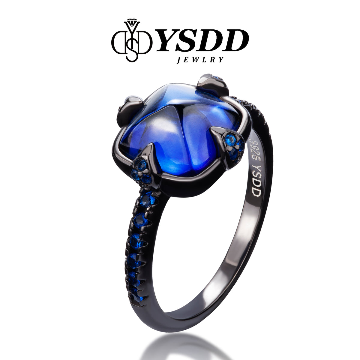 【#137 VIPStreamers】4CT Synthetic Sapphire 925 Sterling Silver Rings