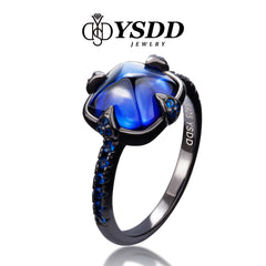 【#137 VIPStreamers】4CT Synthetic Sapphire 925 Sterling Silver Rings