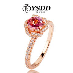 【#158 YSDD】Sunset Moissanite 925 Sterling Silver Rings