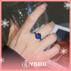 【#137 VIPStreamers】4CT Synthetic Sapphire 925 Sterling Silver Rings