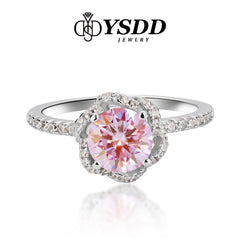 【#135 VIPStreamers】925 Sterling Silver Sakura Pink Moissanite Rings