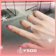 【#135 VIPStreamers】925 Sterling Silver Sakura Pink Moissanite Rings