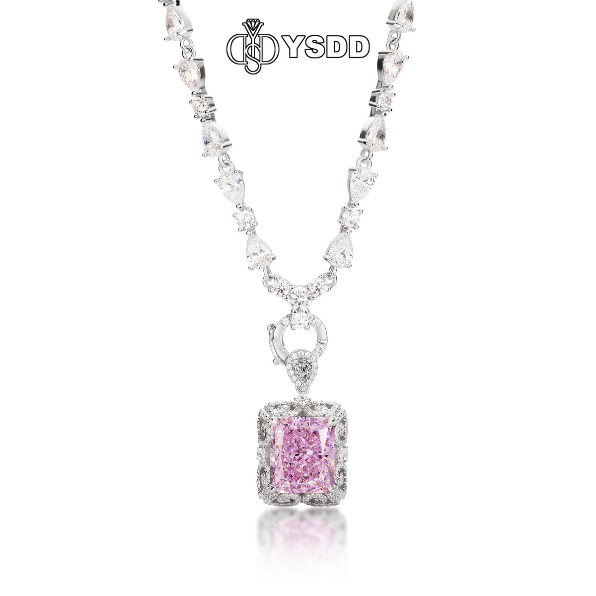 【#214 YSDD】925 Sterling Silver Zirconia Necklace