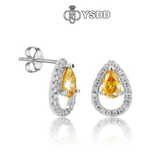 【#230 YSDD】925 Sterling Silver Moissanite Vivid Yellow Earring Buds