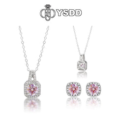 【#120 YSDD】925 Sterling Silver Moissanite Necklace&Earring Buds