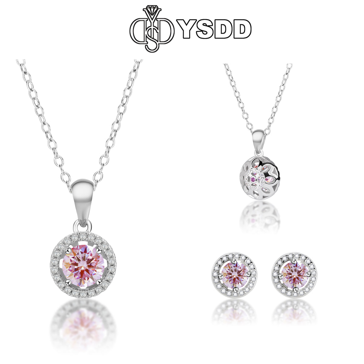 【#215 YSDD】925 Sterling Silver Moissanite Necklace&Earring Buds