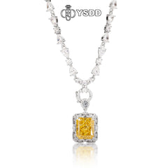 【#214 YSDD】925 Sterling Silver Zirconia Necklace