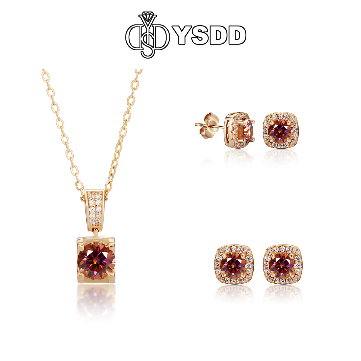 【#127 YSDD】925 Sterling Silver Moissanite Jewelry Set