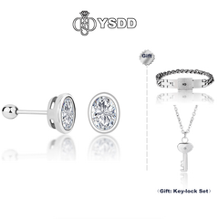 【#162 YSDD】925 Sterling Silver Moissanite Necklace&Earring Buds