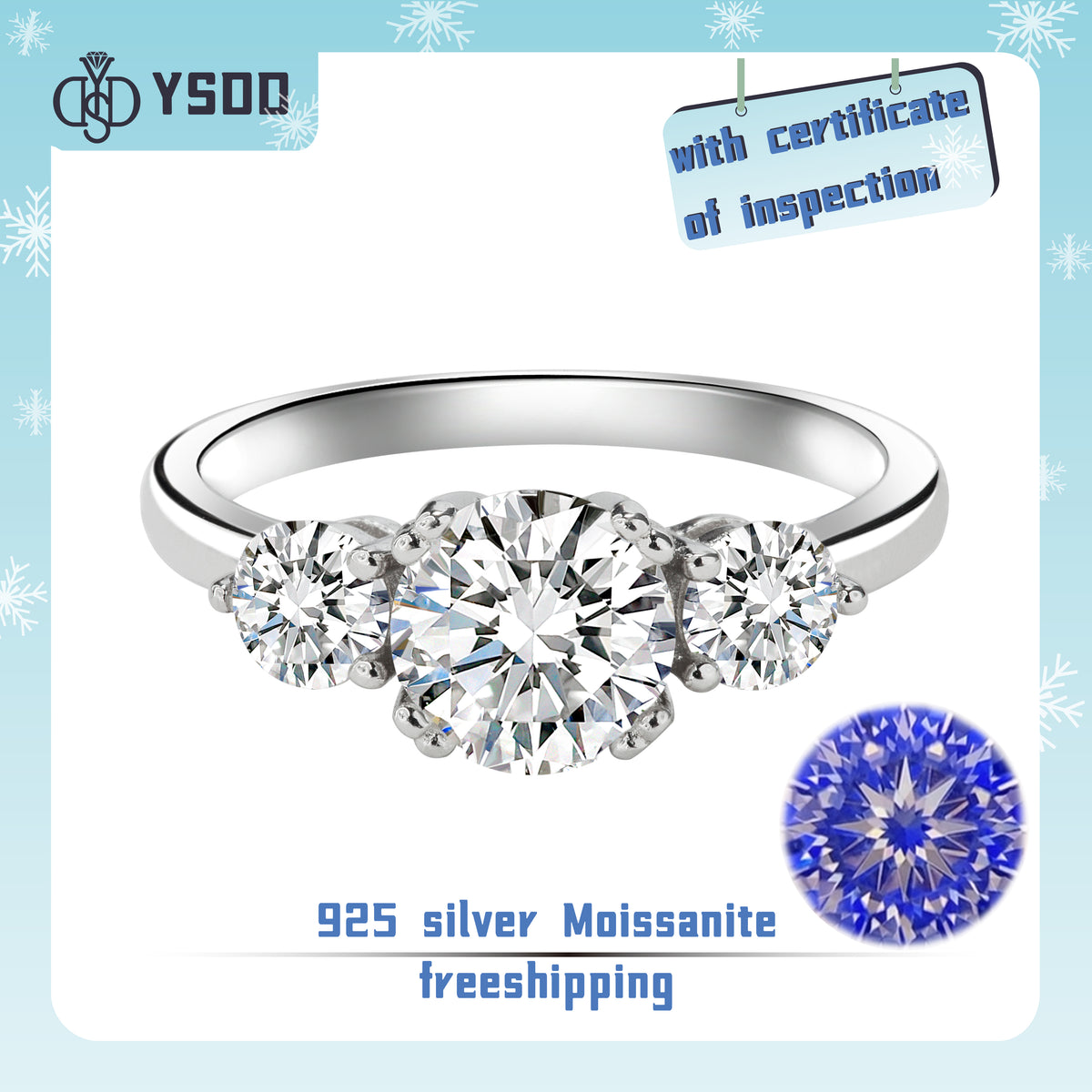 【#89 YSDD】925 Sterling Silver Moissanite Rings