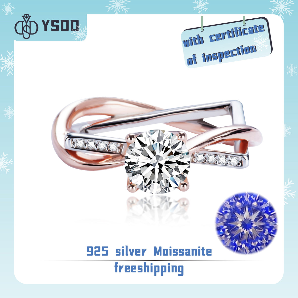 【#8 BeHost】925 Sterling Silver Moissanite Rings