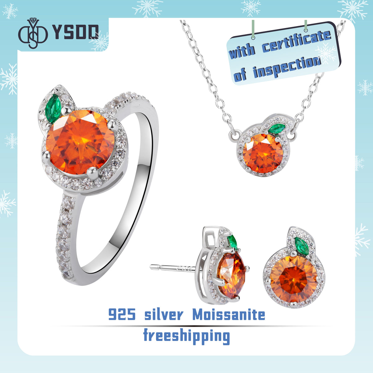 【#79 VIPStreamers】Tangerine Moissanite Jewelry Set