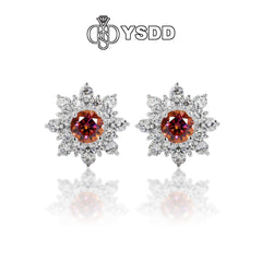 【#109 YSDD】925 Sterling Silver Purple Moissanite Earrings