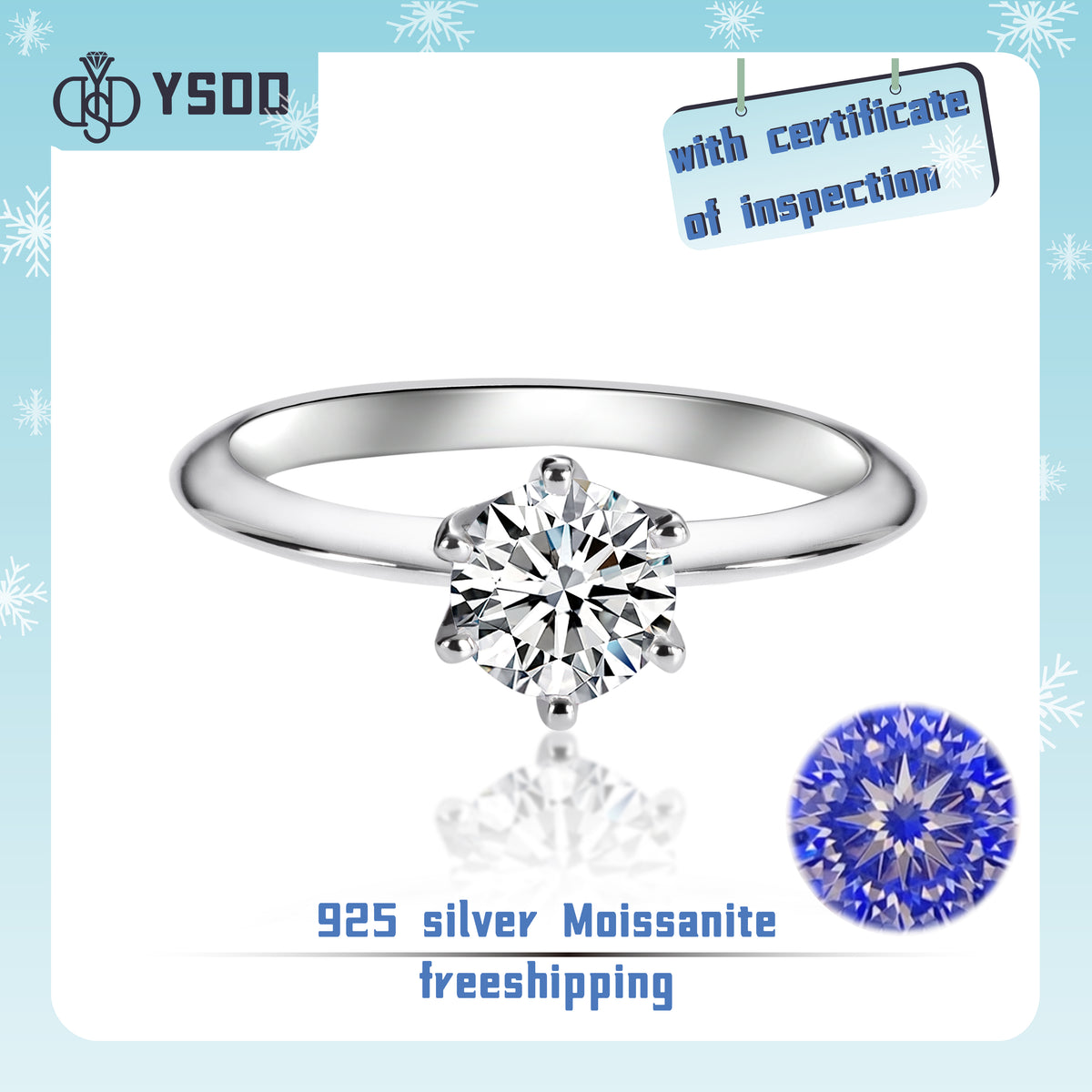 【#17  YSDD】925 Sterling Silver Moissanite Rings