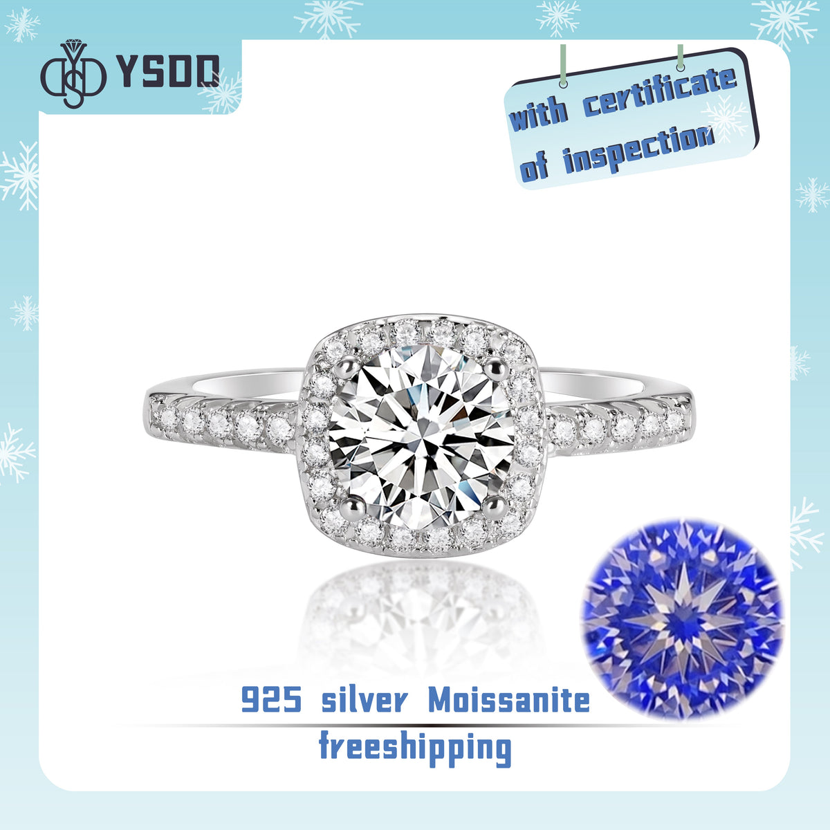 【#13 BeHost】925 Sterling Silver Moissanite Rings