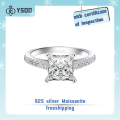 【#46 YSDD】925 Sterling Silver Princess Cut Moissanite Rings