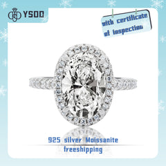 【#50 YSDD】925 Sterling Silver 5CT Oval Shape Moissanite Rings