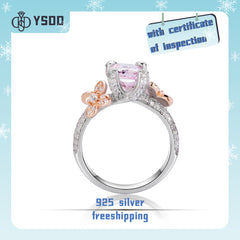 【#126 YSDD】925 Sterling Silver Pink Crushed Ice Cut Rings