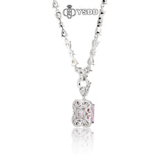 【#214 YSDD】925 Sterling Silver Zirconia Necklace