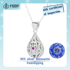 【#64YIYO   】925 Sterling Silver 5CT Moissanite Necklace