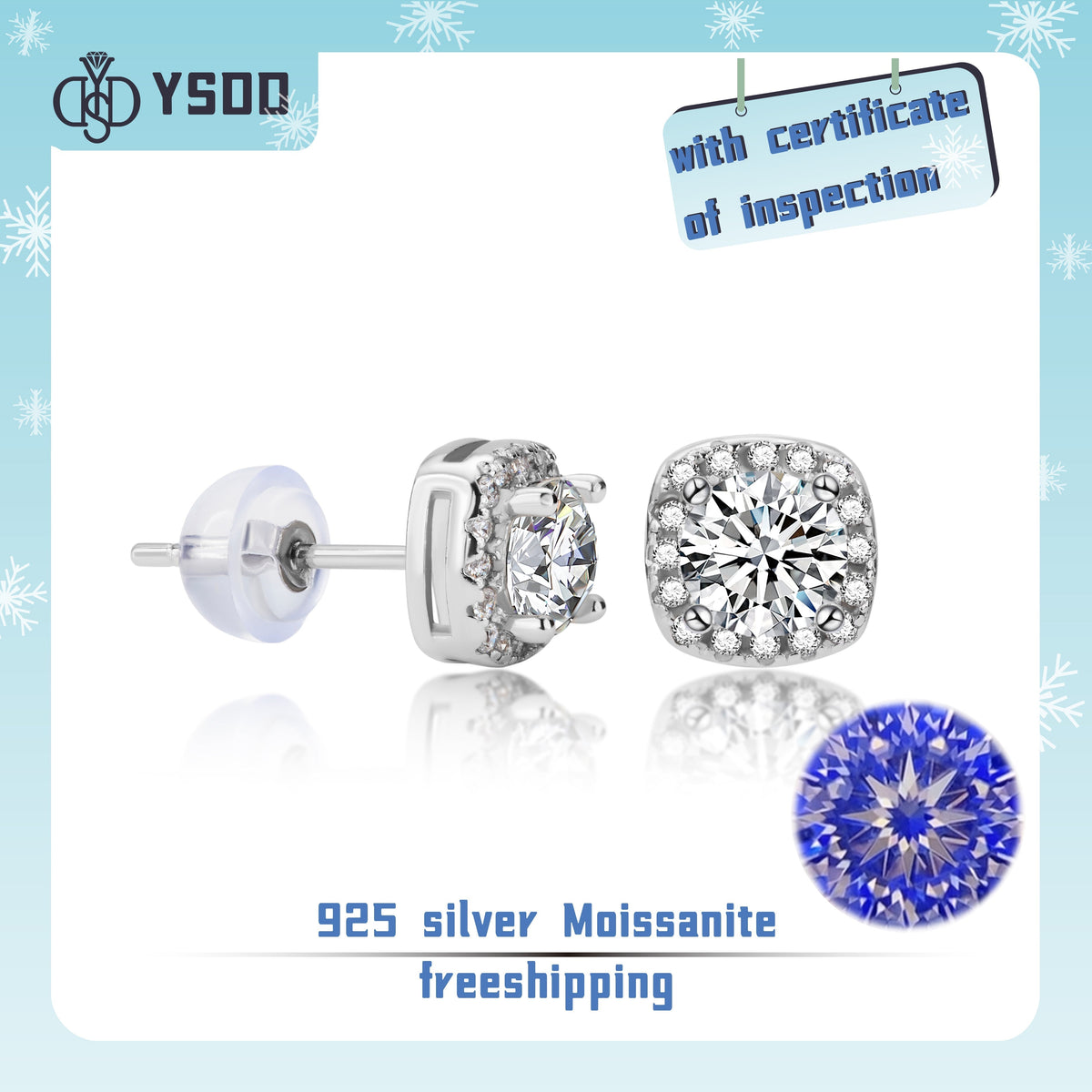 【#24YIYO】925 Sterling Silver Moissanite Earrings