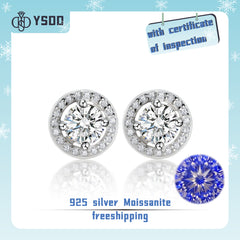 【#25 YSDD】925 Sterling Silver Moissanite Earrings