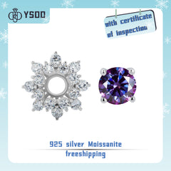 【#109 YSDD】925 Sterling Silver Purple Moissanite Earrings