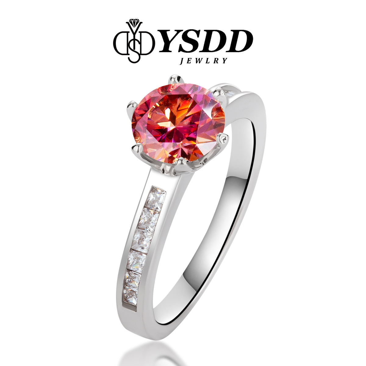 【#173 YSDD】1CT Colored Moissanite Rings in s925