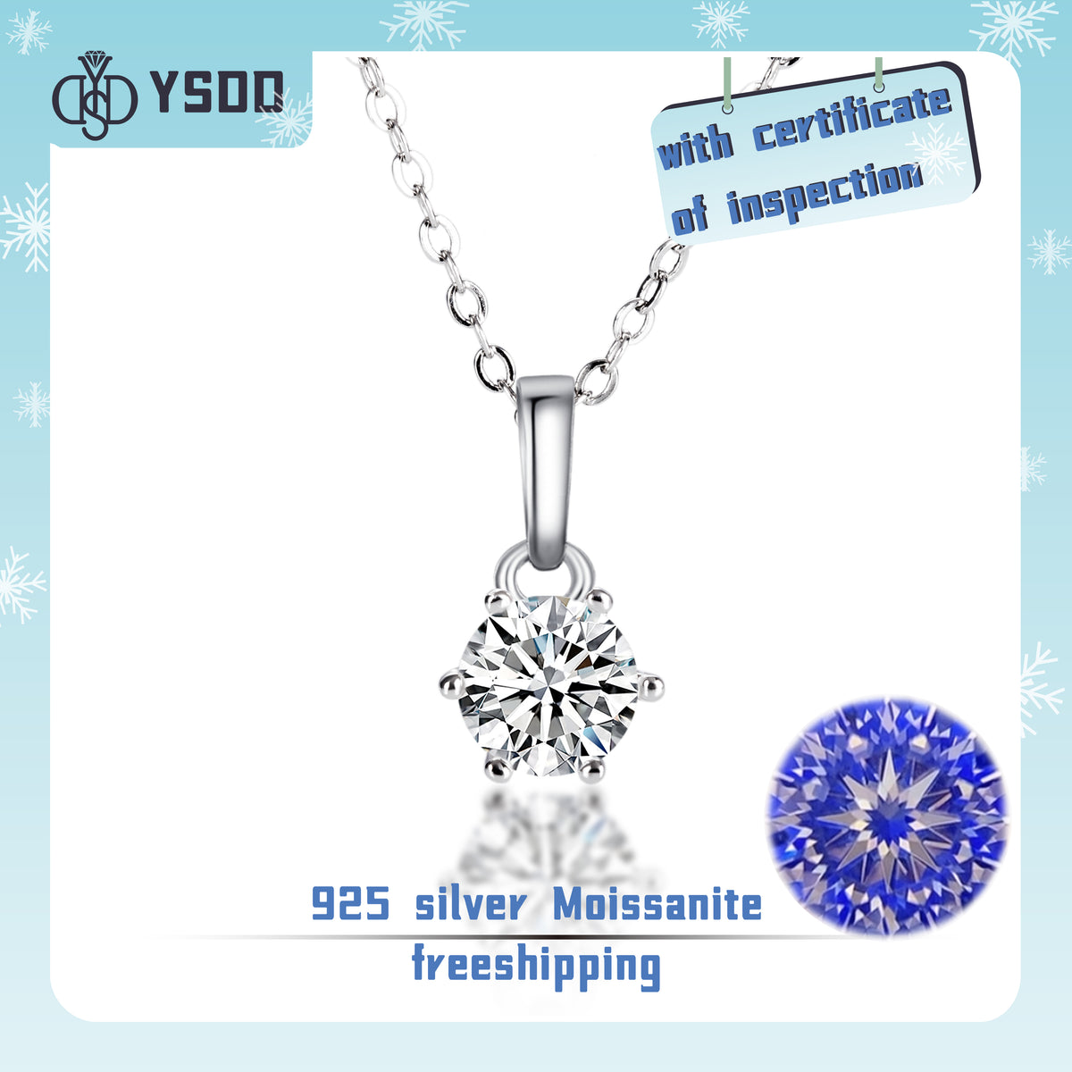 【#19 YSDD】925 Sterling Silver Moissanite Necklace