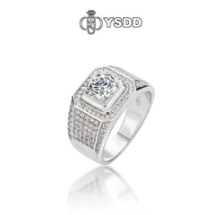 【#39 YSDD】925 Sterling Silver Moissanite Men Rings