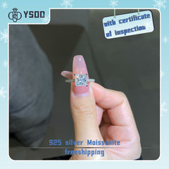 【#46 YSDD】925 Sterling Silver Princess Cut Moissanite Rings