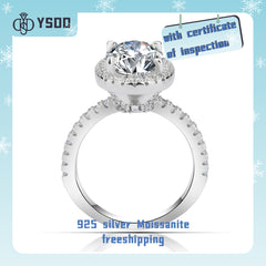 【#50 YSDD】925 Sterling Silver 5CT Oval Shape Moissanite Rings