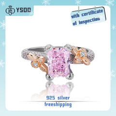 【#126 YSDD】925 Sterling Silver Pink Crushed Ice Cut Rings