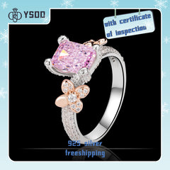 【#126 YSDD】925 Sterling Silver Pink Crushed Ice Cut Rings