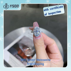 【#50 YSDD】925 Sterling Silver 5CT Oval Shape Moissanite Rings