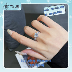 【#53 YSDD】2CT 925 Sterling Silver Heart  Moissanite Rings