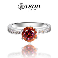 【#173 YSDD】1CT Colored Moissanite Rings in s925