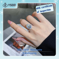 【#50 YSDD】925 Sterling Silver 5CT Oval Shape Moissanite Rings