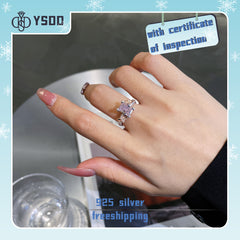 【#126 YSDD】925 Sterling Silver Pink Crushed Ice Cut Rings