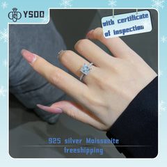 【#46 YSDD】925 Sterling Silver Princess Cut Moissanite Rings