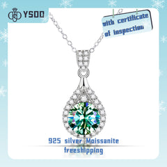 【#64YIYO   】925 Sterling Silver 5CT Moissanite Necklace